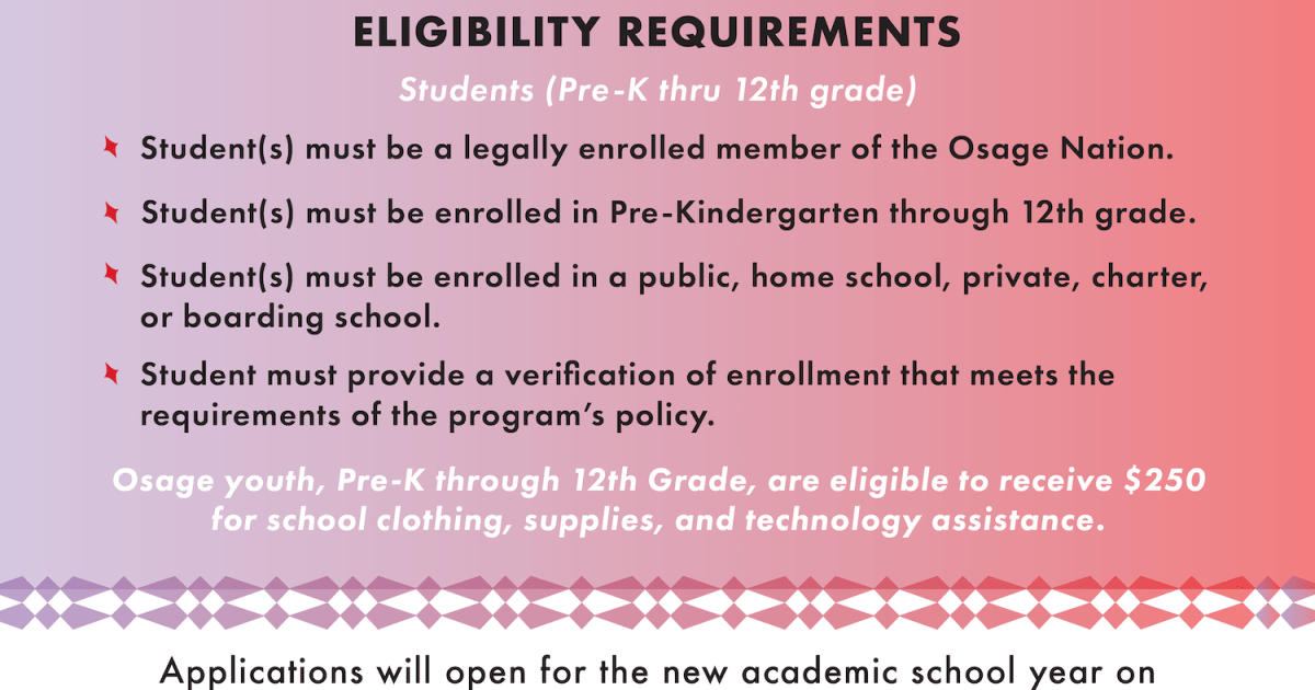 Osage Nation to provide School Funding Assistance for Osage Families